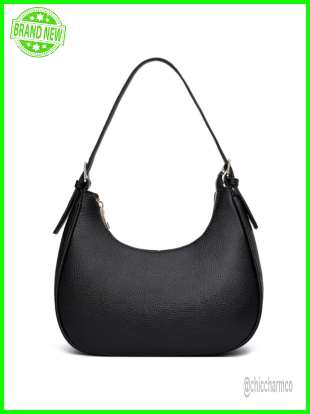Small Crescent Hobo Shoulder Bag Vegan Leather Crossbody Purse for Women